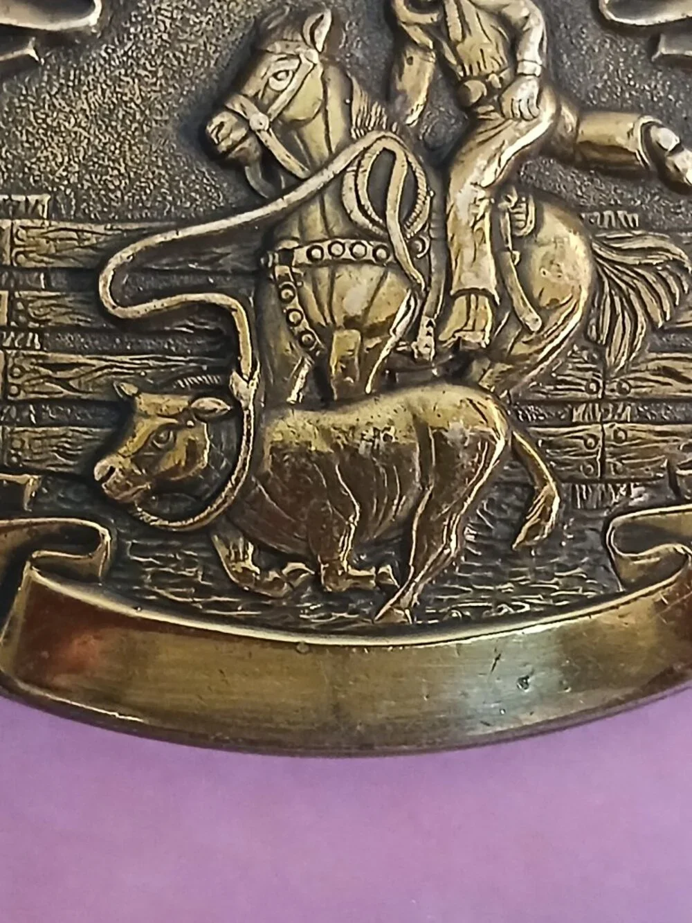 Vintage Chambers Cowboy Calf Roping Belt Buckle - Picture 6 of 6